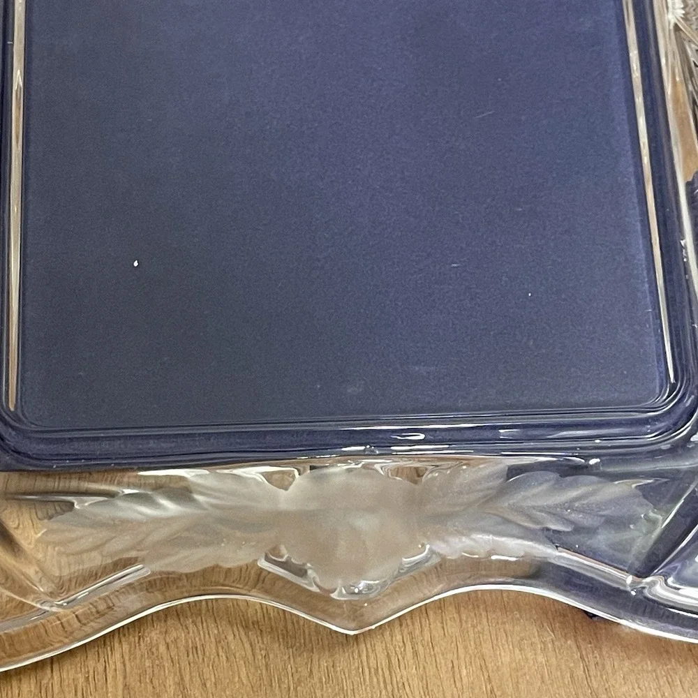 Vintage Ornate Crystal Glass‎ Picture Frame Heavy Easel Picture Size Approx 5x7